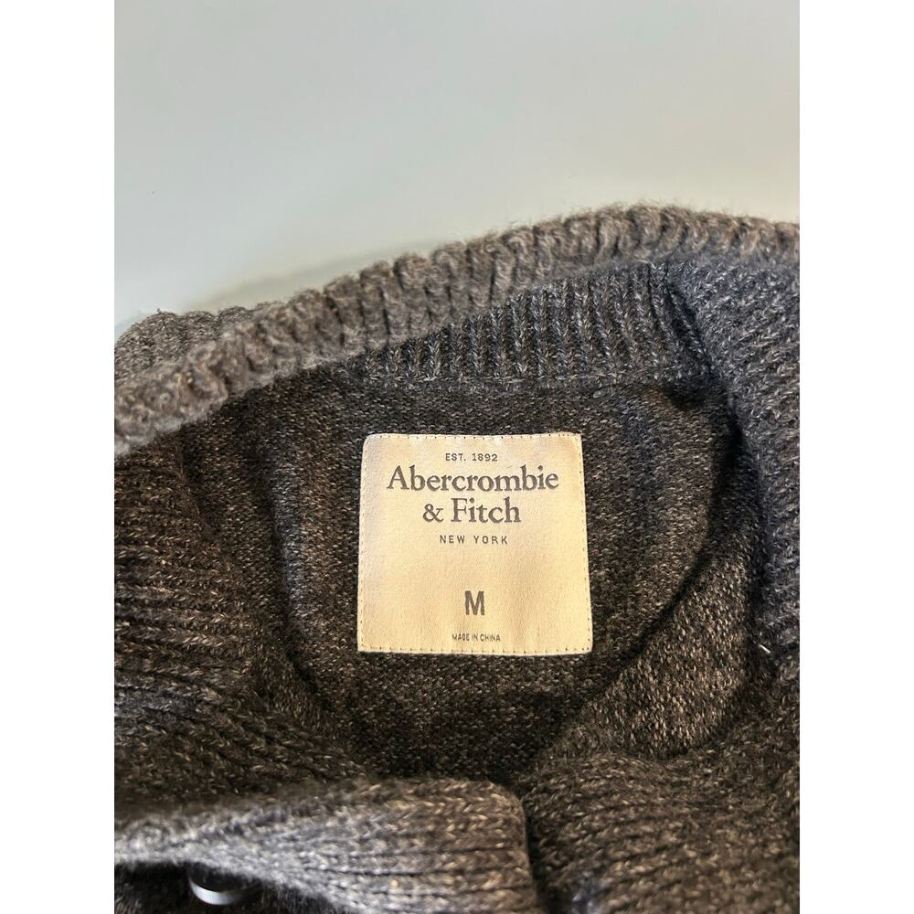 Abercrombie & Fitch charcoal grey knit sweater size M buttons classic - Picture 5 of 8